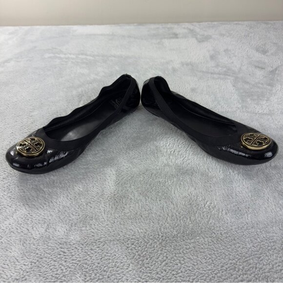 Tory Burch Caroline Black Patent Leather Ballet Flat US 11 - Picture 11 of 12